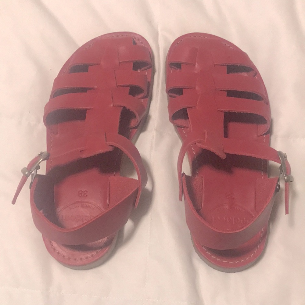 Red Duckfeet Sandals size 38 EUR; 7.5-8 US